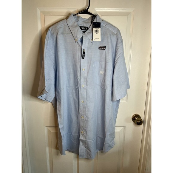 Chaps Other - Chaps Ralph Lauren Blue Button Down Short Sleeve Shirt Size 2XLT